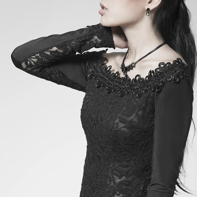 Женское облегающее платье в стиле панк рейв готическое черное с открытыми