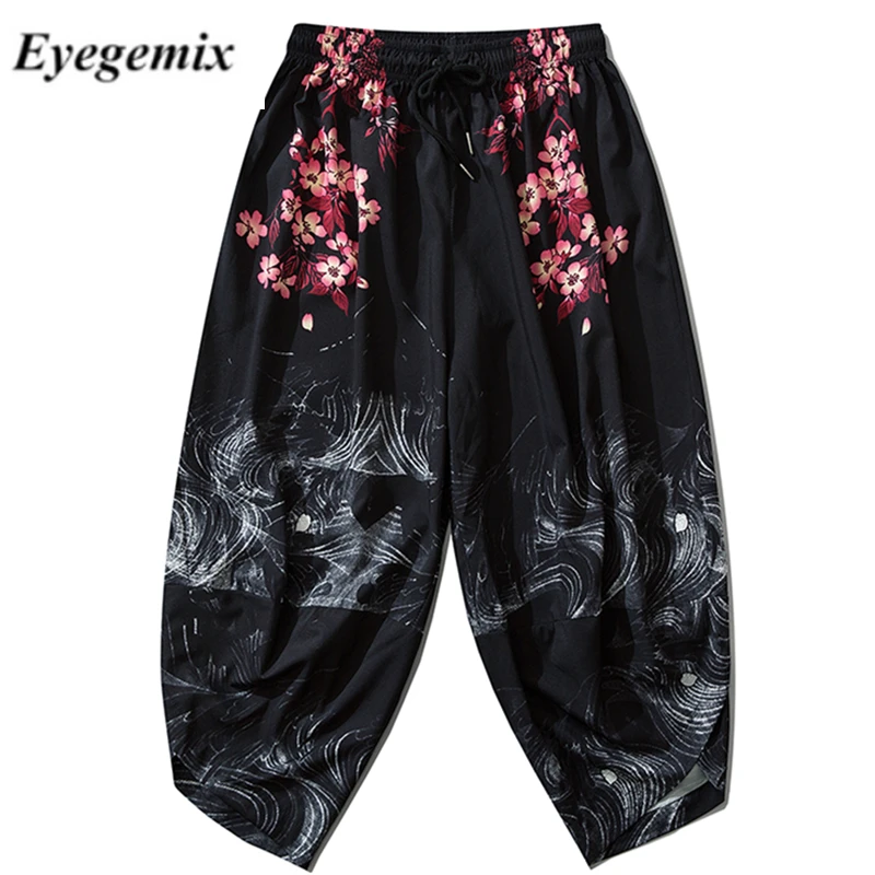 Eyegemix 2021 японский Стиль Harajuku для мужчин брюки Сакура костюм самурая свободные