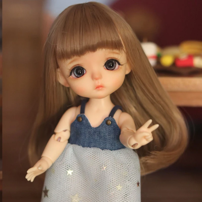 

Allaosify 1 PCs Curly Wig 1/3 1/4 1/6 Bjd Doll Wig Brown BJD Wig Is Very Cute
