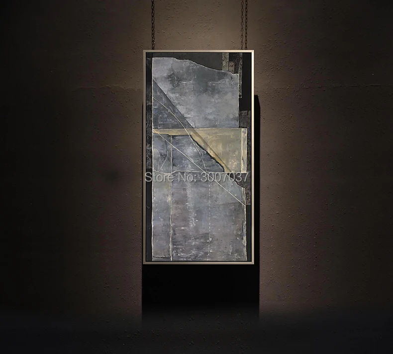 100% ручная роспись высокого качества абстрактный холст серый цвет абстрактная