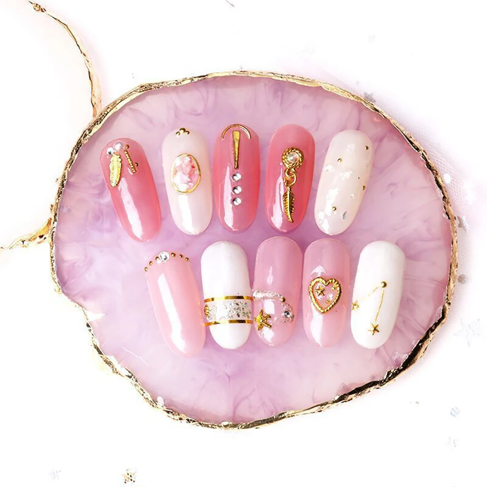 Натуральный камень смола Агат для ногтей Гель лак нейл арта Цвет палитра Nail Art и