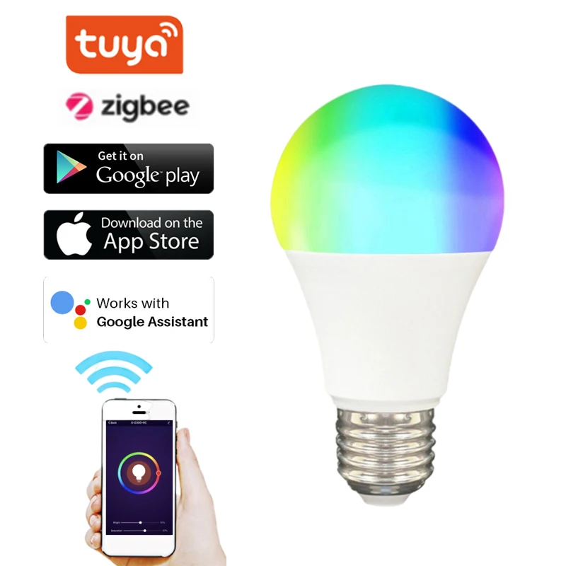 

2021 New ZigBee Tuya Creative Smart Led Lamp Bulb Light Works With Smartthings Alexa Echo Hub Google Home E27 220V 110V RGB+W+C