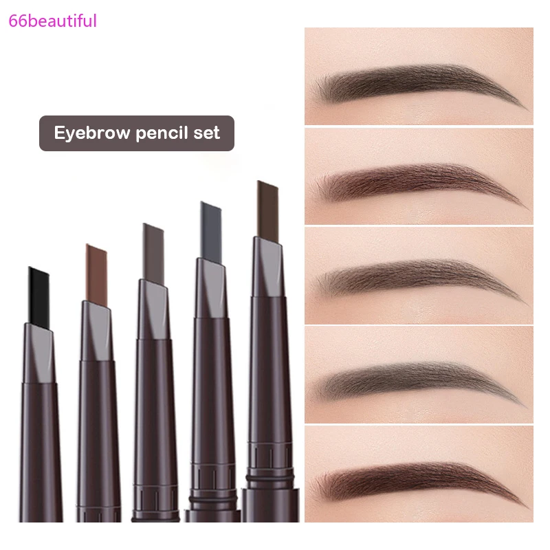 

2pcs Double Head Eyebrow Pencil Set Wholesale Waterproof Black Brown Eyebrow Pencils Makeup Beginner Tools Sets