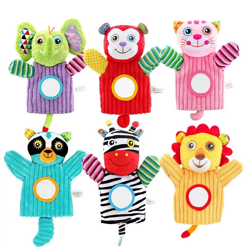 

Baby Toys 0 12 Months Newborns Infant Hand Puppet Soft Plush Rattles Educational Toys Handbell Baby Rattles Mobiles Puppets Gift