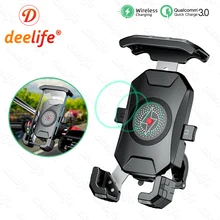 Deelife Motorcycle Phone Holder Motorbike Cellphone Bracket Stand Mount Moto Telephone Support with Wireless Charger Waterproof