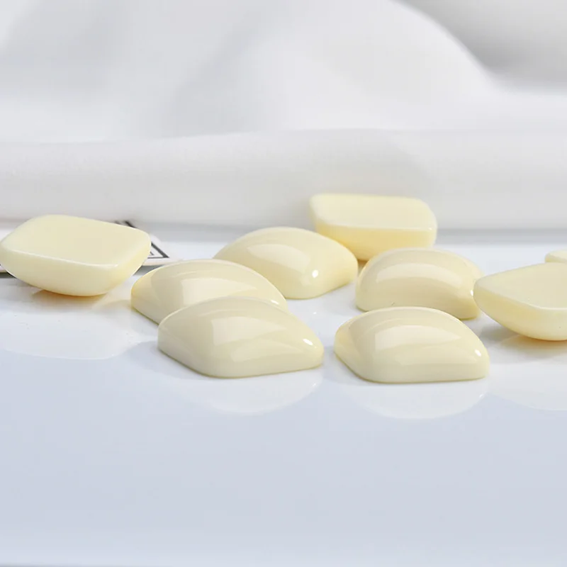 Ретро полупилюль смола квадратный сплошной цвет патч ушное кольцо для ногтей