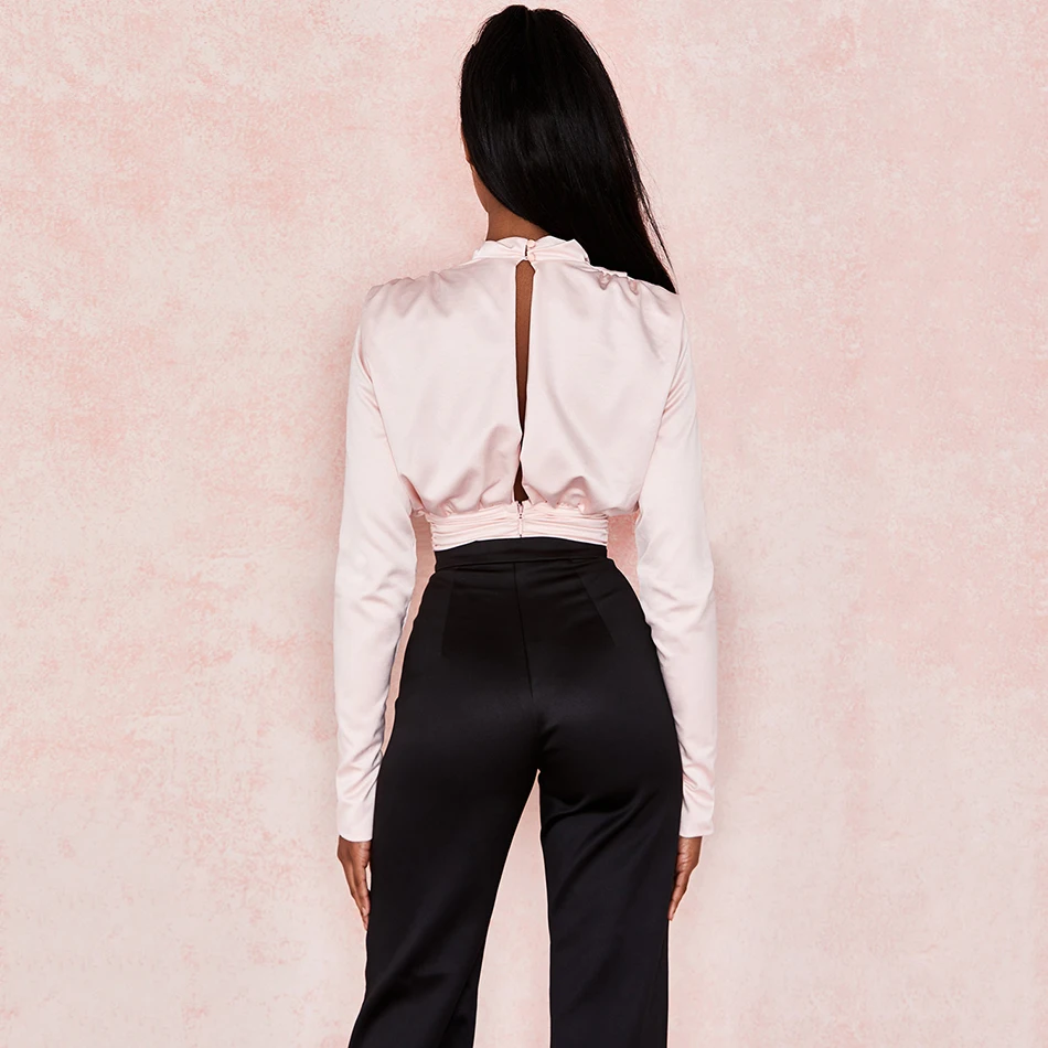 

2021 New Summer Women's 2 Piece Two Piece Set Long Sleeve Turtleneck Backless Top &Black Long Pants Sexy Bodycon Club Party Set