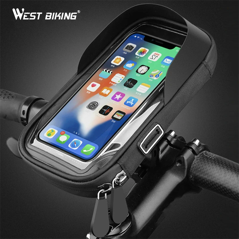 

5.8/6.0inch Waterproof Bicycle Phone Holder Stand Motorcycle Handlebar Mount Bag Cases Universal Bike Scooter Cell Phone Bracket