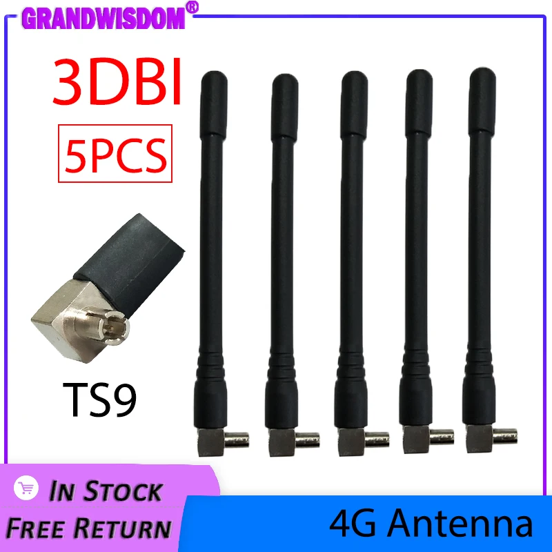Grandwisdom 5pcs 3G 4G lte antenna 3dbi IOT  TS9 plug connector antena 1920-2670 Mhz FOR Huawei modem wireless lte repeater