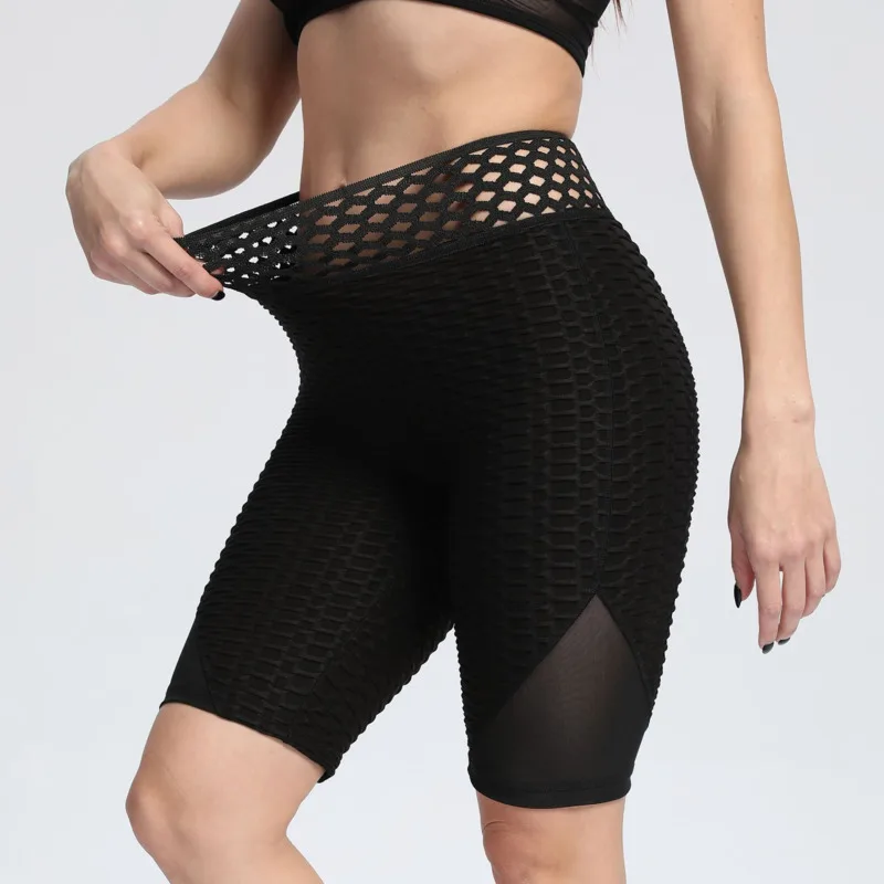 

Шорты женские сетчатые с завышенной талией и эффектом пуш-ап