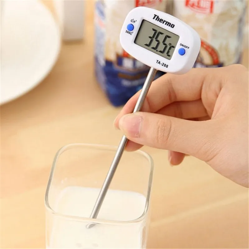 Поворотный цифровой термометр для еды мгновенного считывания электронный