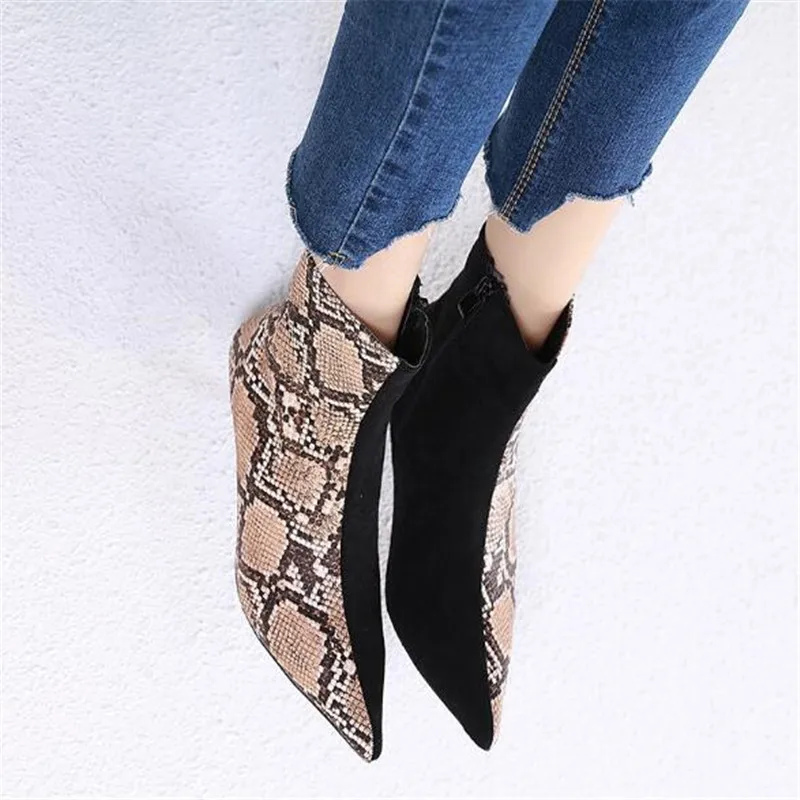 Fashion Women Ankle Boots Chelsea Fashion Ladies Stretch Boots Pointed Toe Back Zipper Thin High Heels Booties Autumn Boots