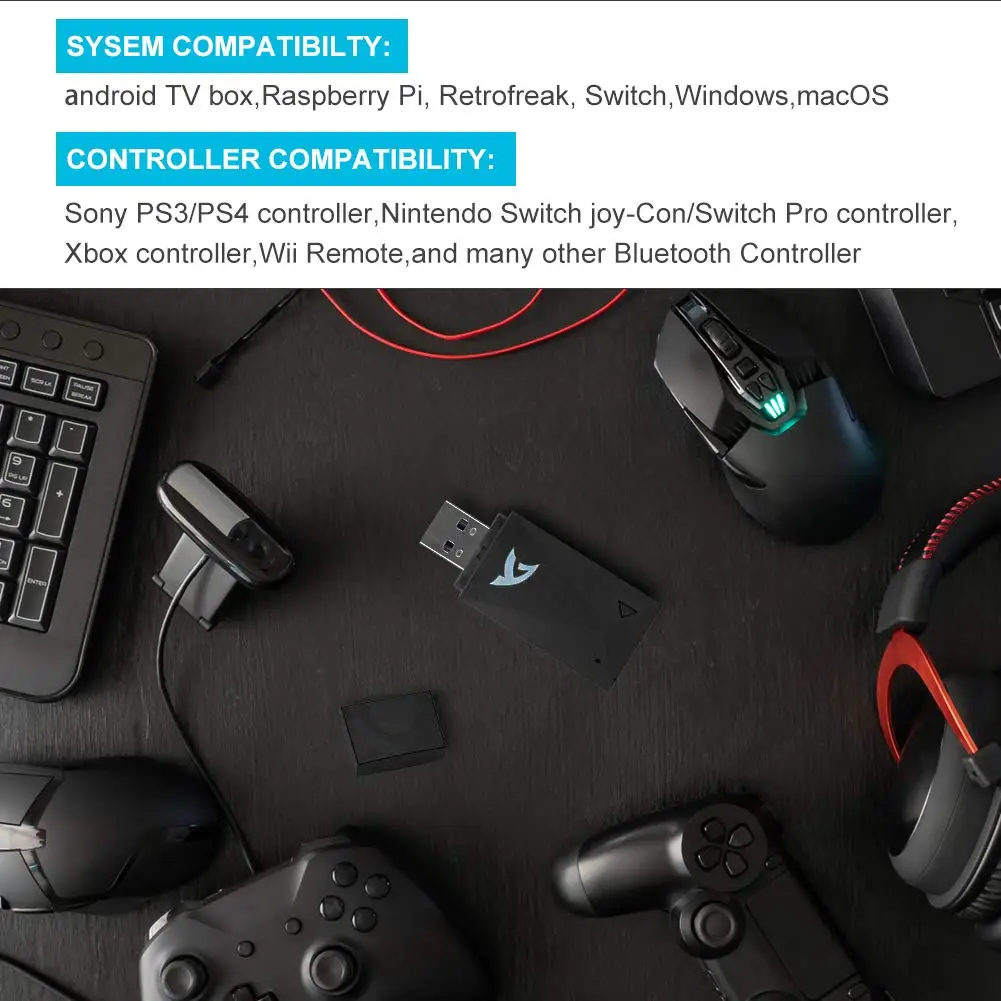 Беспроводной usb-адаптер Bluetooth для Windows Mac Raspberry Pi Nintendo Switch поддерживает