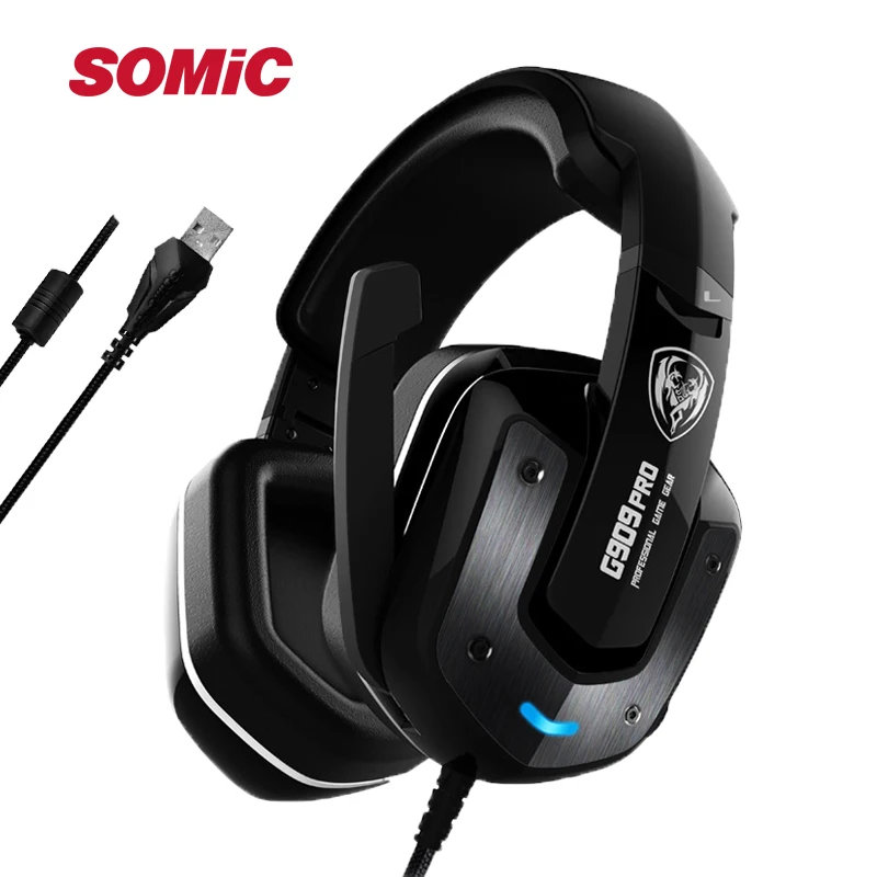 SOMIC G909PRO вибрации USB светодиодный Gaming Headset шум шумоподавления наушники стерео