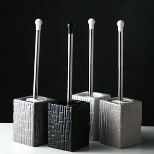 Набор ершиков для унитаза с керамической основой, аксессуары для ванной комнаты, щетка для мытья туалета, длинная щетка из нержавеющей стали