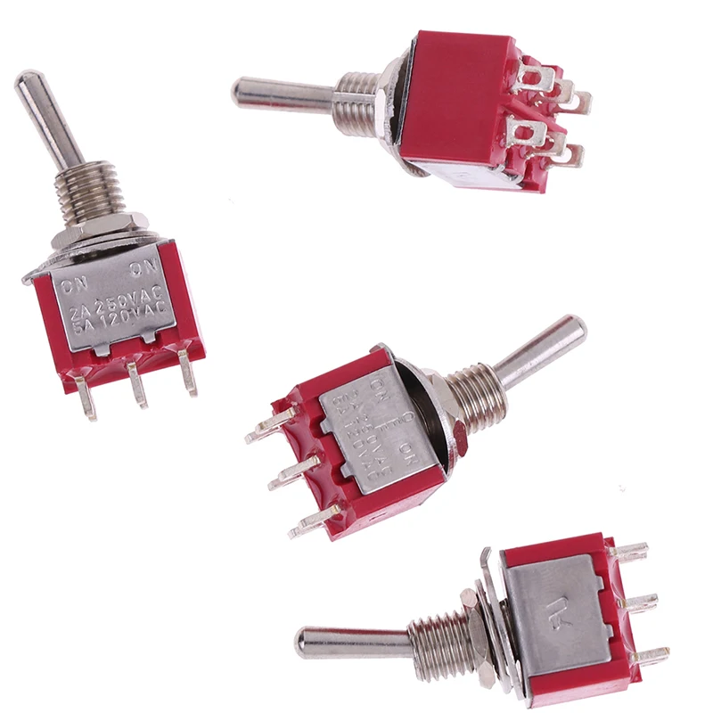 

2Pcs 2/3 Way Selector Electric Guitar Pickup Switches Guitar Toggle Lever Red Guitar Mini Toggle Switch Car/Boat Switches