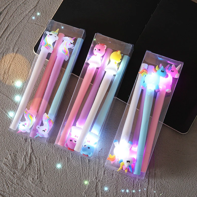

4Pcs Light Gel Pen Dream Candy Colored Pony Unicorn Bear Cute Gifts Stationery Office School Supplies