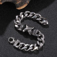 mens cross bracelet 12mm wide stainless steel curb cuban link chain braided leather wristband male jewelry birthday gift gs0136