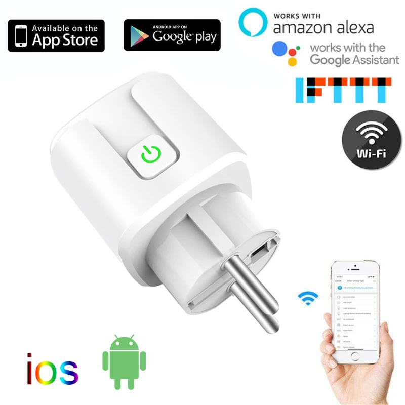 

16A Smart Plug Sockets EU Wireless WiFi Outlet Apple Homekit/Smart Life APP Remote Control Works With Amazon Google Home IFTTT