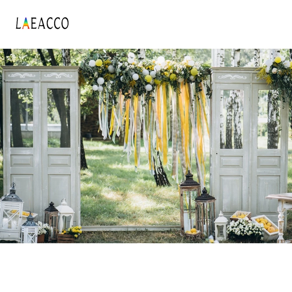 Фон для фотографии Ляэкко "Свадебный фотофон лесные деревья луг занавес цветы свет детский день рождения фотографический задник".