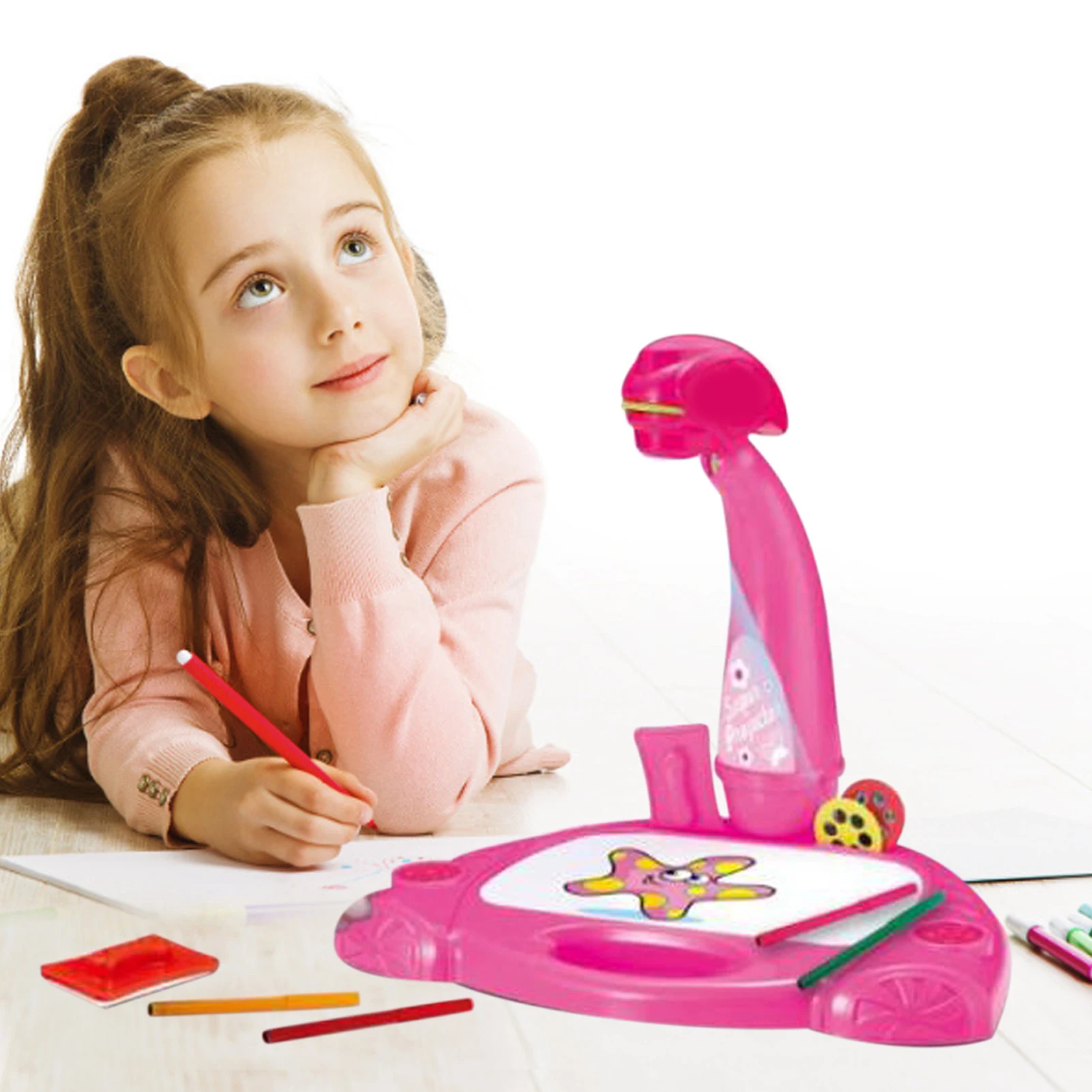 Drawing Projector Toys for Children Crown Projection Painting Machine Plastic Kids Educational Toy Creative Game Boys Gift | Игрушки и