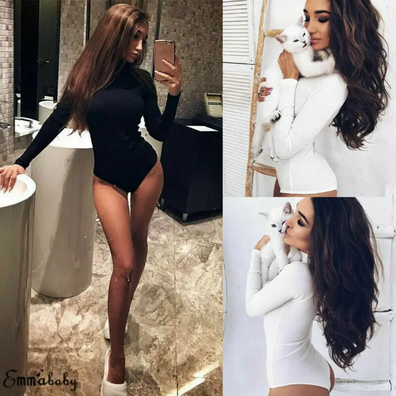 Женское боди с длинным рукавом большого размера | Женская одежда