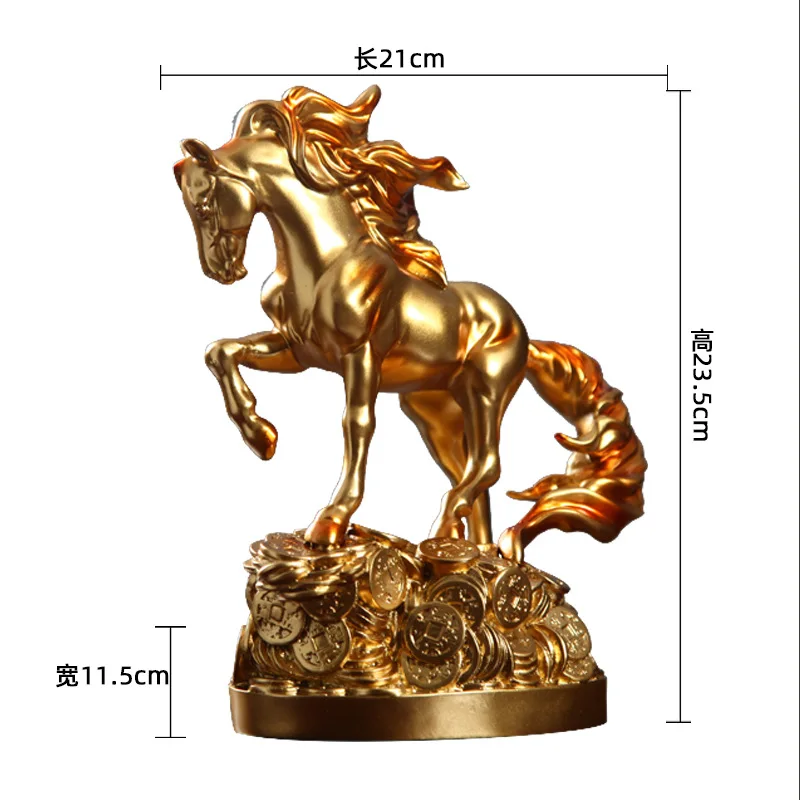 

Nordic Gold Lucky Horse Art Statue Sculpture Animal Steed Statues Resin Art&Craft Home Decoration Accessories Ornaments R2029