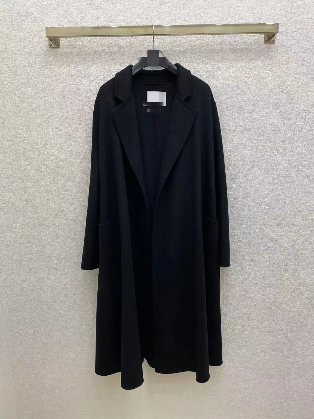 Женское кашемировое пальто ручной работы роскошное с поясом и воротником из