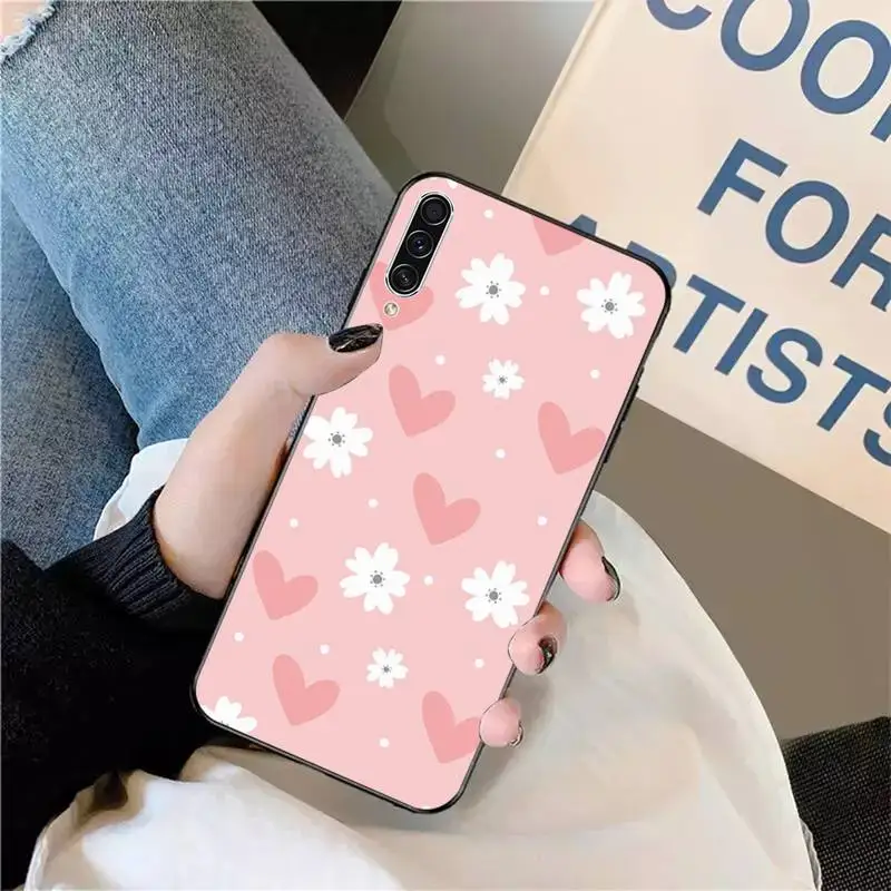 

pink Gold Rose Love heart bling Phone Case For Samsung A20 A30 30s A40 A7 2018 J2 J7 prime J4 Plus S5 Note 9 10 Plus