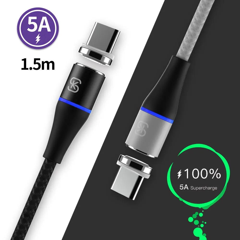 Магнитный кабель SIKAI 1 5 м 2 USB C Micro Type быстрая зарядка магнитное зарядное