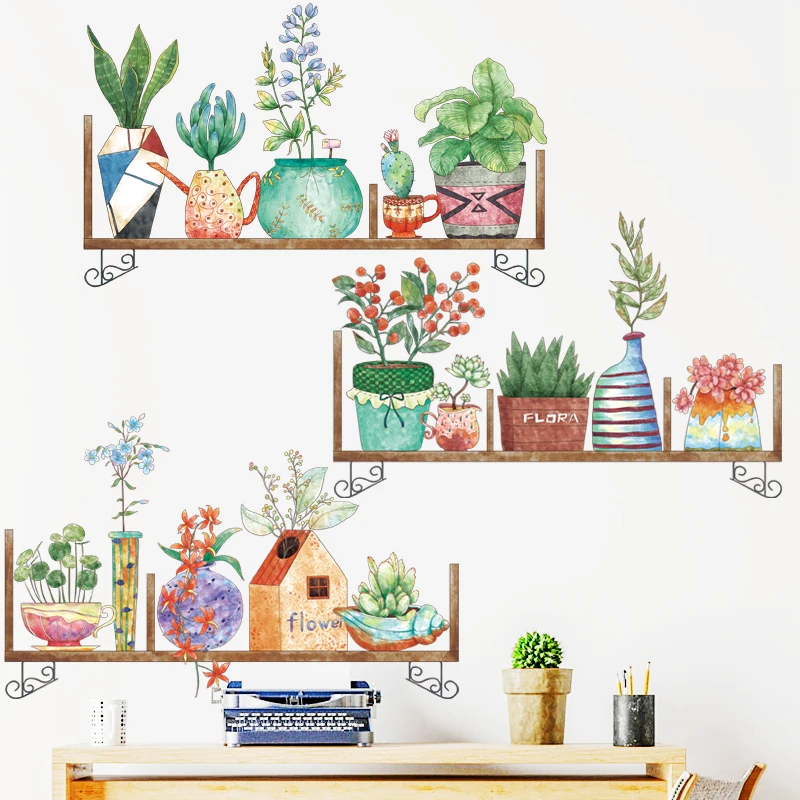 

LuanQI Palm leaf Animal Garden Potted Plants Bonsai Flower Wall Stickers Cartoon Store Children's Bedroom Play Room Living Room