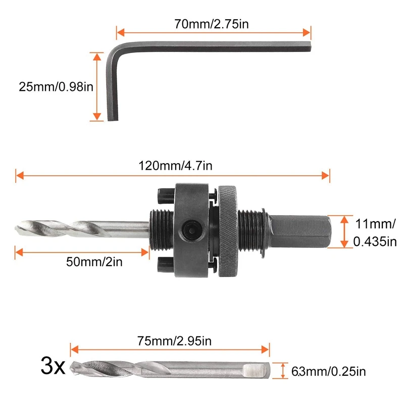 Лучший 7/16 дюймовый шестигранный хвостовик отверстие пилы Арбор подходит для 1 1/4