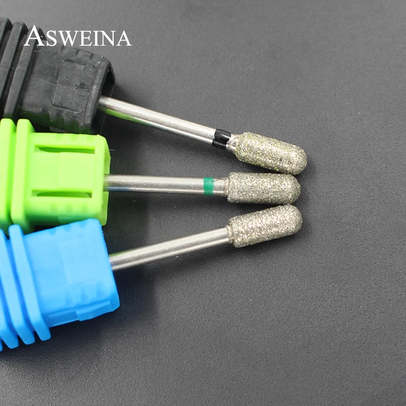 ASWEINA, 3 размера, алмазные сверла для ногтей, фрезы для ногтей, пилочки для ногтей, электрическая дрель, устройство для маникюра, аксессуары для машины