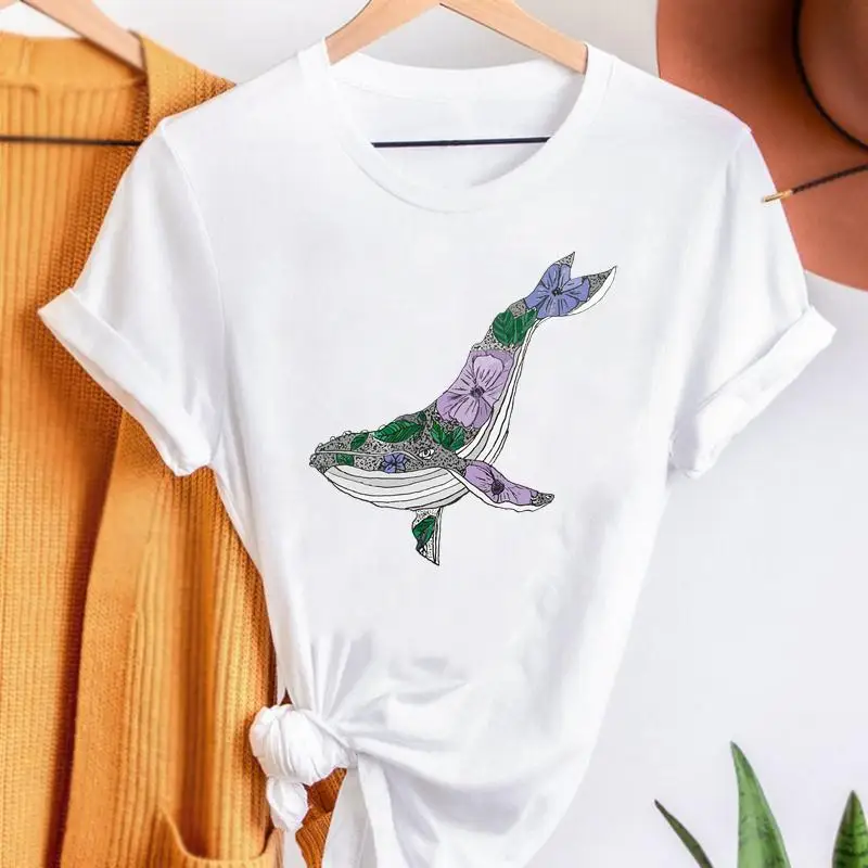 Женская Винтажная Футболка с принтом книг и цветов модная летняя футболка