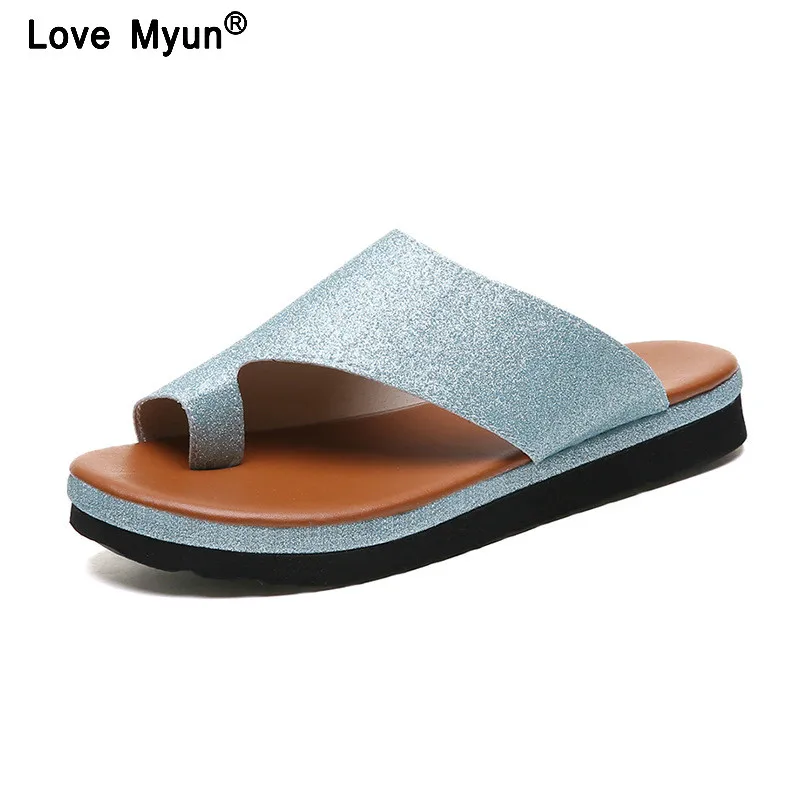 

Women Flat Summer Thong Sandals Ladies Casual Soft Big Toe Foot Correction Slippers Orthopedic Bunion Corrector Shoes 2019