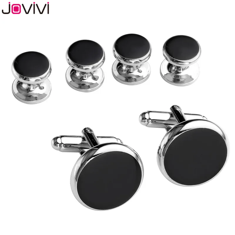 Jovivi 10 шт. мужские из нержавеющей стали изысканные запонки и зажим для галстука