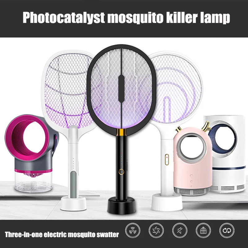 

Electric Mosquito Swatter USB Rechargeable 1200mAh Electric Insect Racket Swatter Zapper Mosquito Swatter Fly Bug Mosquito Trap