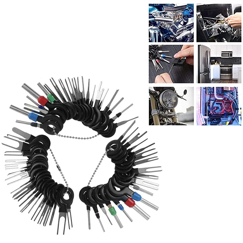 

59 Pcs Professional Car Terminal Removal Kit Wiring Crimp Connector Pin Extractor Puller Terminal Repair Tools