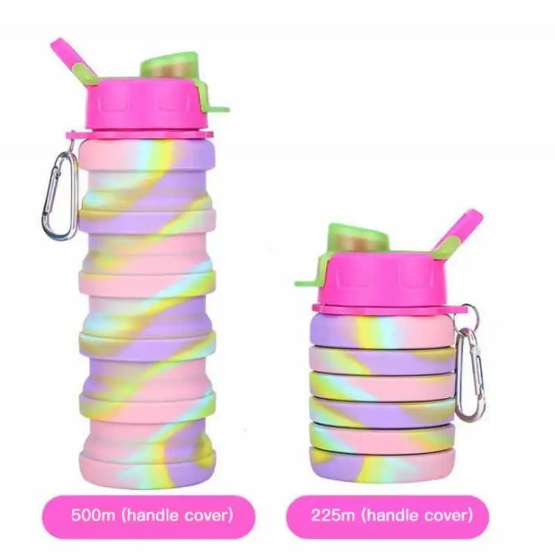 

500ml Bicycle Foldable Water Bottle Leakproof Cycling Water Drink Bottle Creative Telescopic Portable Outdoor Drinkware Bottle