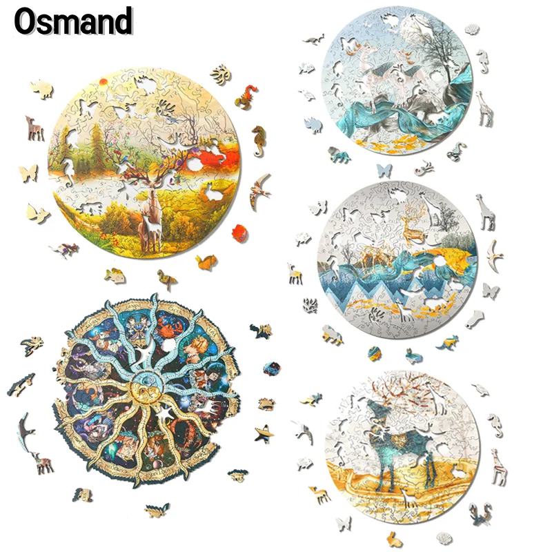 Деревянная головоломка красочные созвездия животные пазлы доска набор