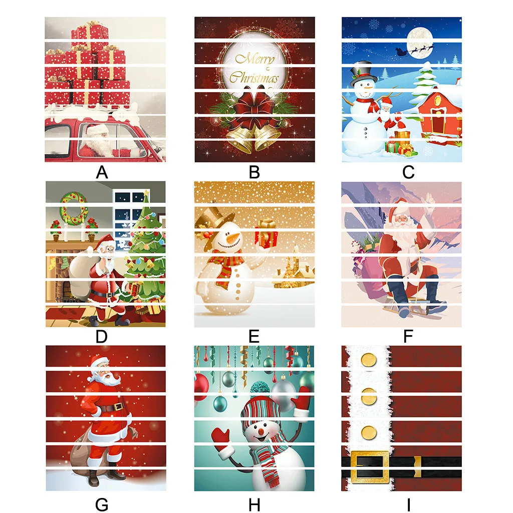 Рождественская наклейка со снеговиком Сантой лестницей водостойкая