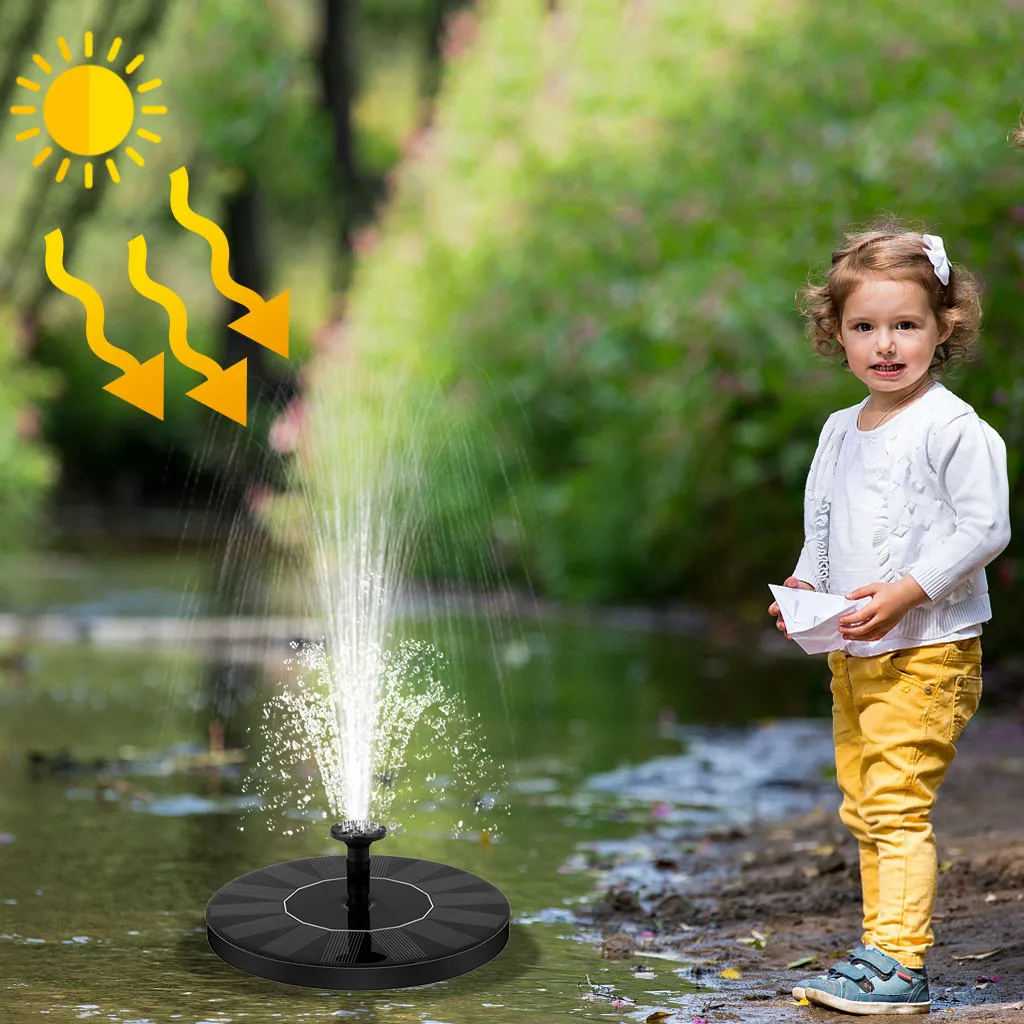 1.4W Solar Pump Fountain Water Garden Pool Pond Watering with Nozzle Accessories Decor | Дом и сад