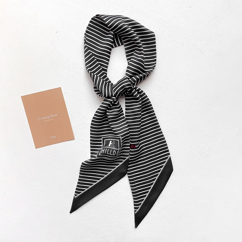 

Fashion Women Small Long Scarf 140x9cm Chiffon Silk Spring Love Dot Plaid Skinny Lady Headband Bag Ribbon Choker