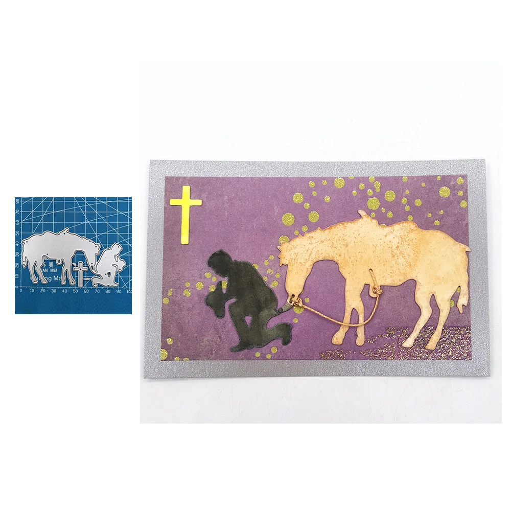 Человека и лошади ремесло металлический Трафаретный вырубной штамп для