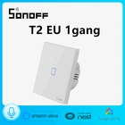 Настенный светильник ключатель света Sonoff T2EU1C, 1 комплект, Wi-Fi, RFAPPTouch панель таймера, пульт дистанционного управления для IOS и Android, автоматическое управление умным домом