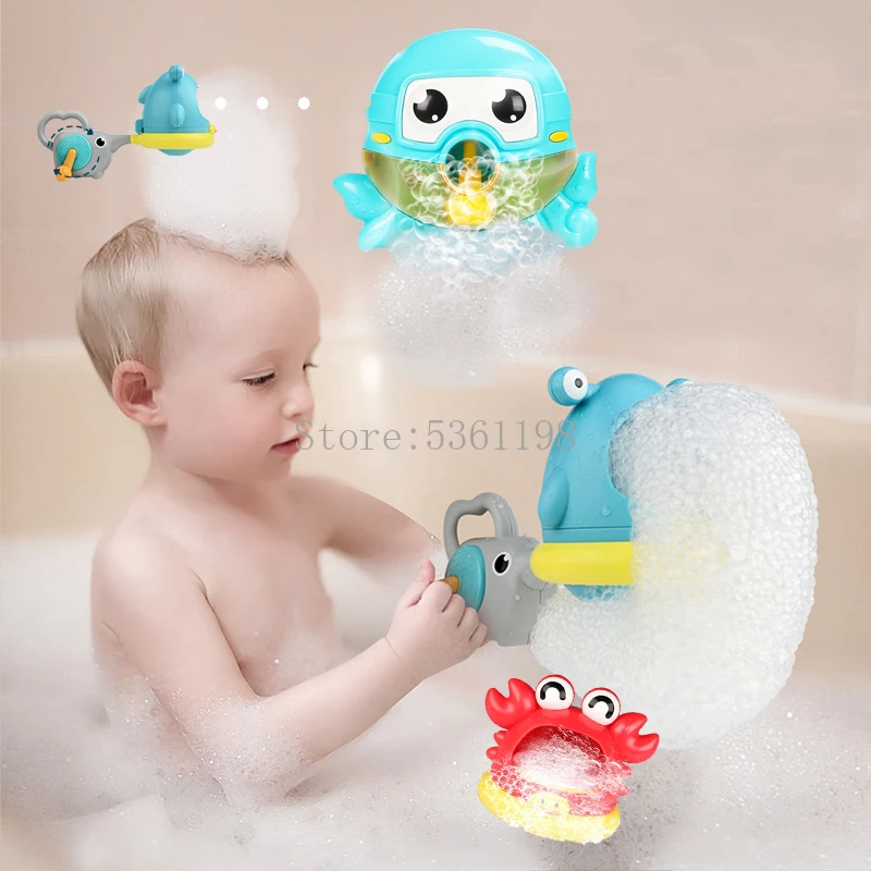 

Bath Toys Outdoor Blowing Bubble Cute Cartoon Shark Crab Swimming Bathtub Soap Machine Toy For Children Baby Bathing Funny Toys