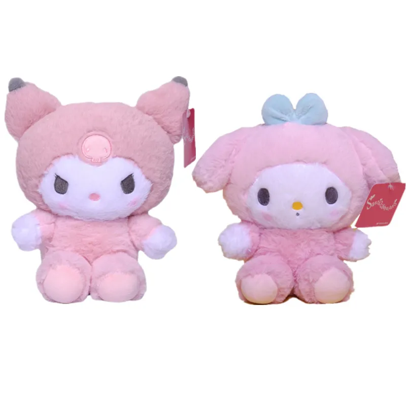 

20CM Cute Cartoon Anime Kawali Pink Plush Toy Pink Kuromi Melody Doll Soft Plush Stuffed Sitting Fashion Doll Toy Girls Gift