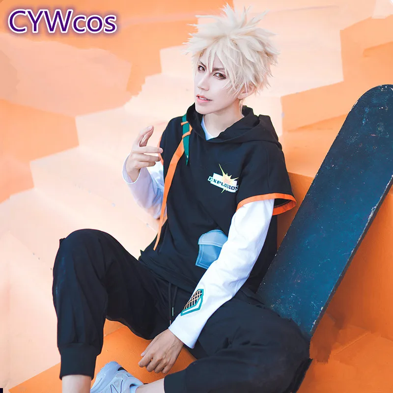 Аниме Cos My Hero academic Bakugo костюм кацуки для косплея повседневные Костюмы маленький