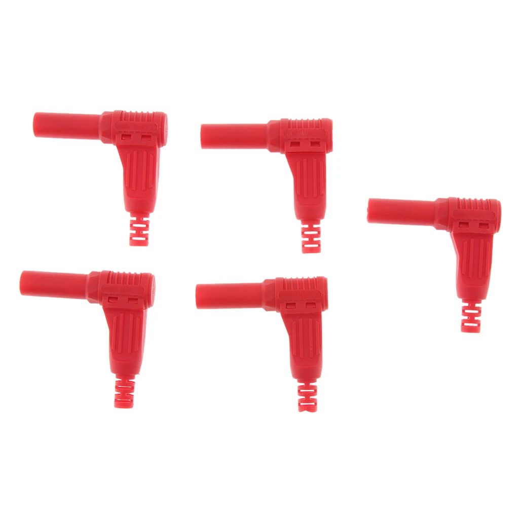 

5Piece 4mm Right Angle Banana Male Plug for Multimeter Pen Line