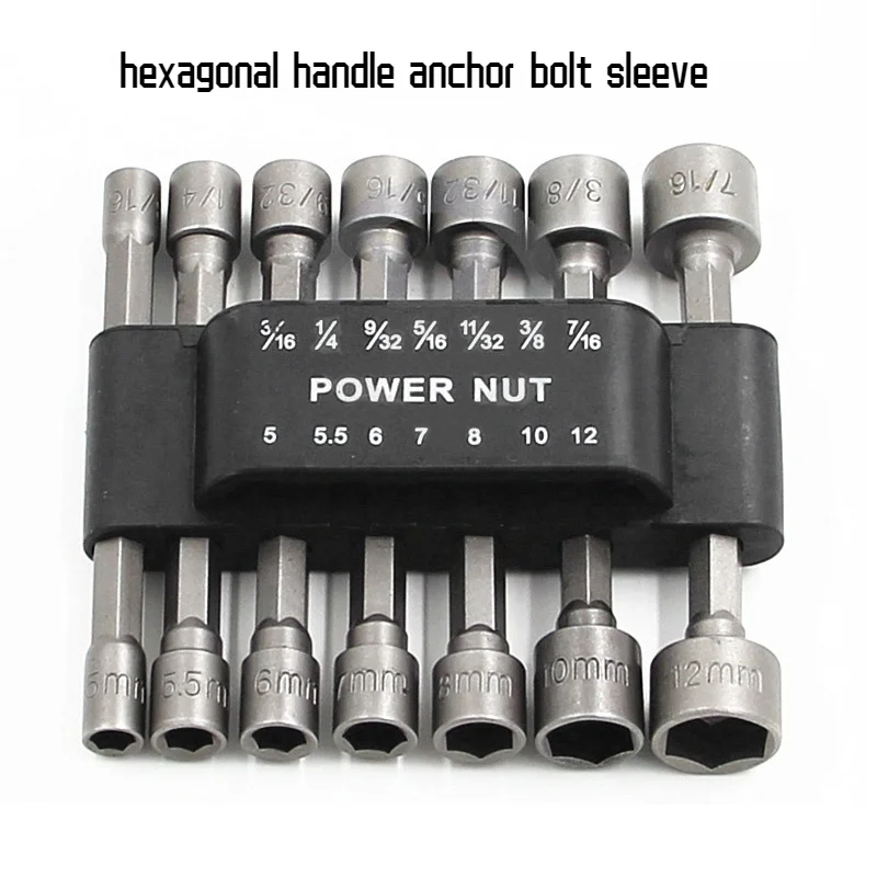 

3/6/9/14PCS Hexagon Nut Driver Bit Socket Screwdriver Wrench Set Nut Driver Socket Bit Power Adapter Non-Magnetic 5-13mm